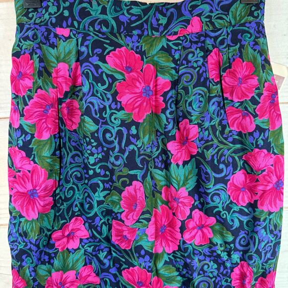 Vintage Norton McNaughton Floral Print Pleated Skirt Size 8P - Picture 2 of 8